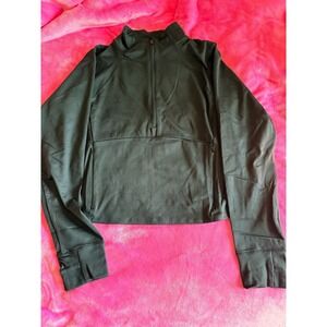 NWT All in Motion sz XXL Black Pullover 1/2 Zip Femme Jacket Shirt Top Slim GG77